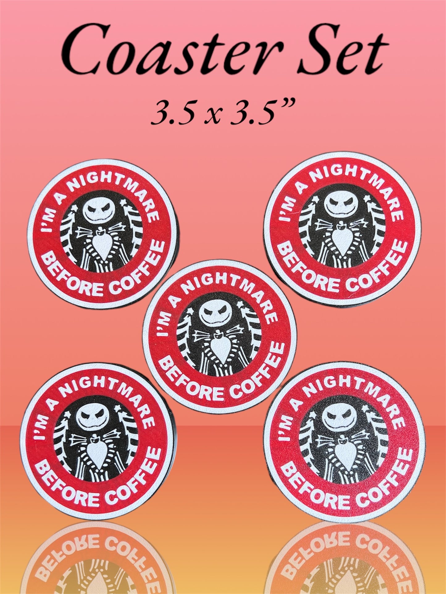 5 Piece Coaster Set with Holder