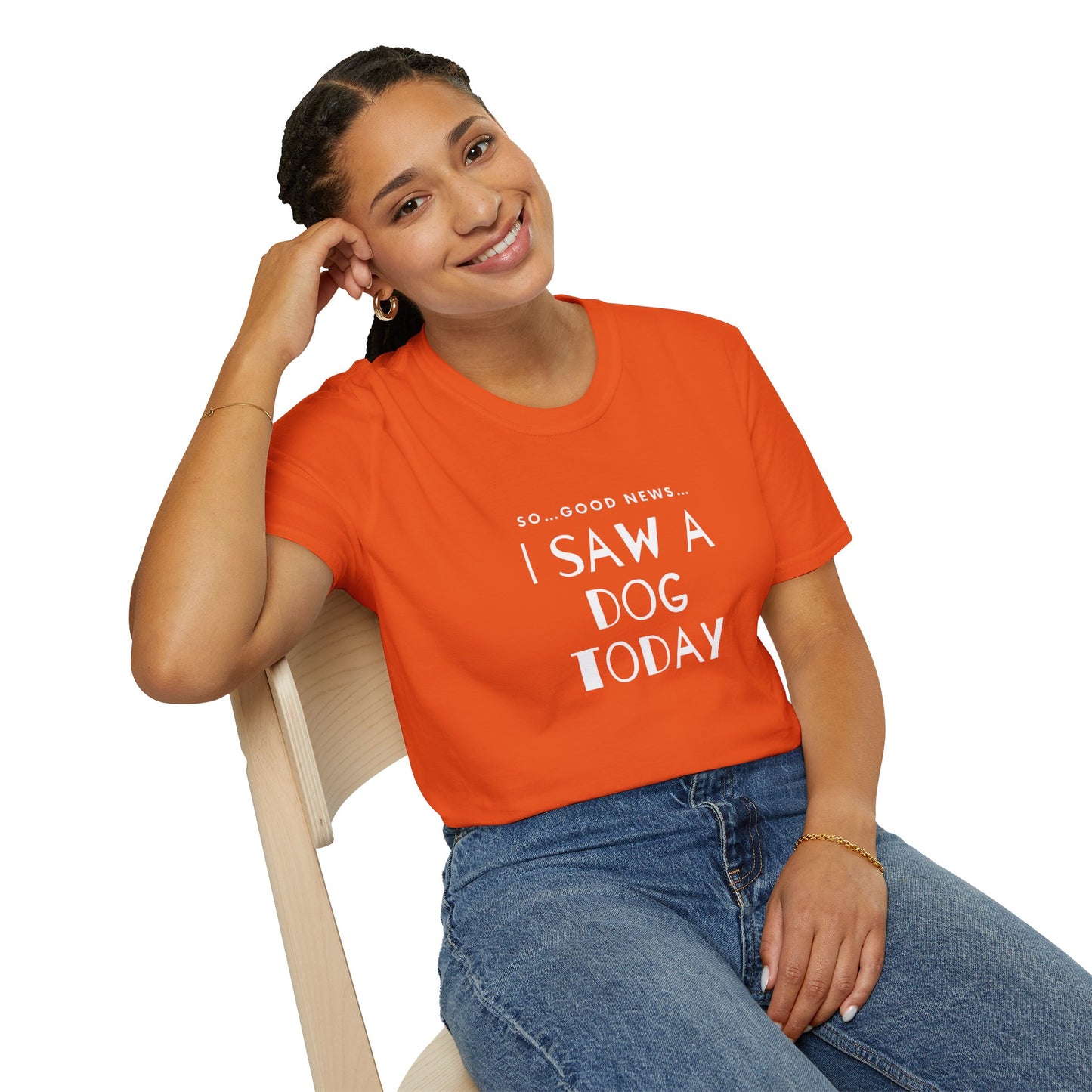 “I saw a dog today” Unisex Softstyle T-Shirt