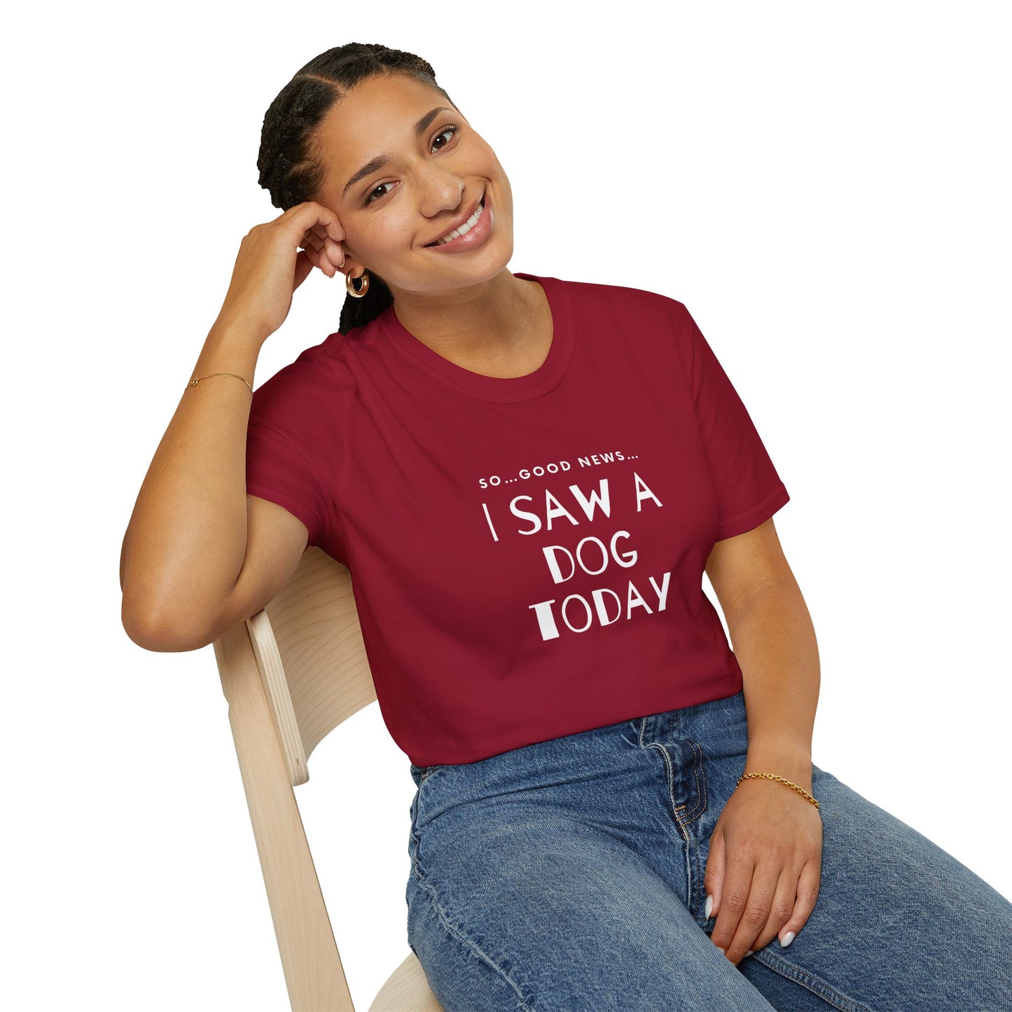 “I saw a dog today” Unisex Softstyle T-Shirt