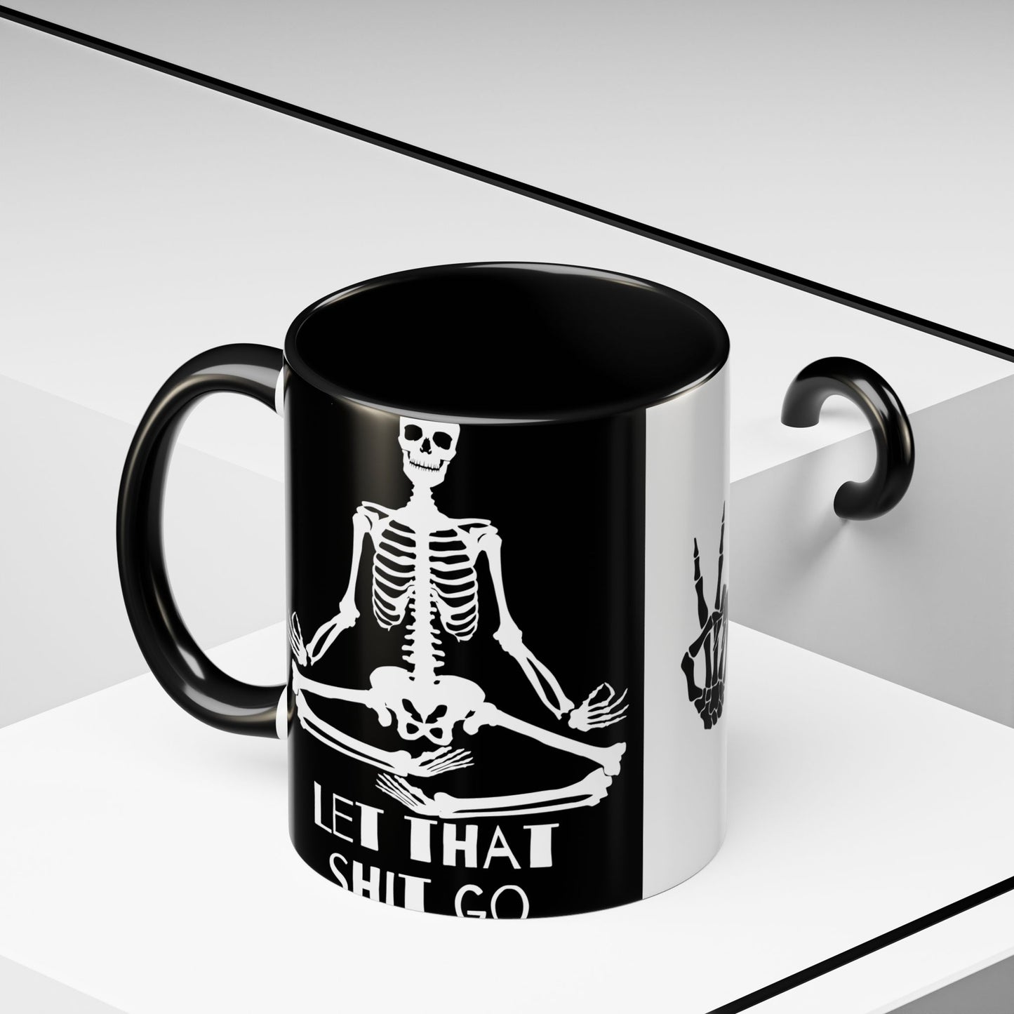 Let That Shit Go Skelly Ceramic Coffee Mug (11, 15oz)