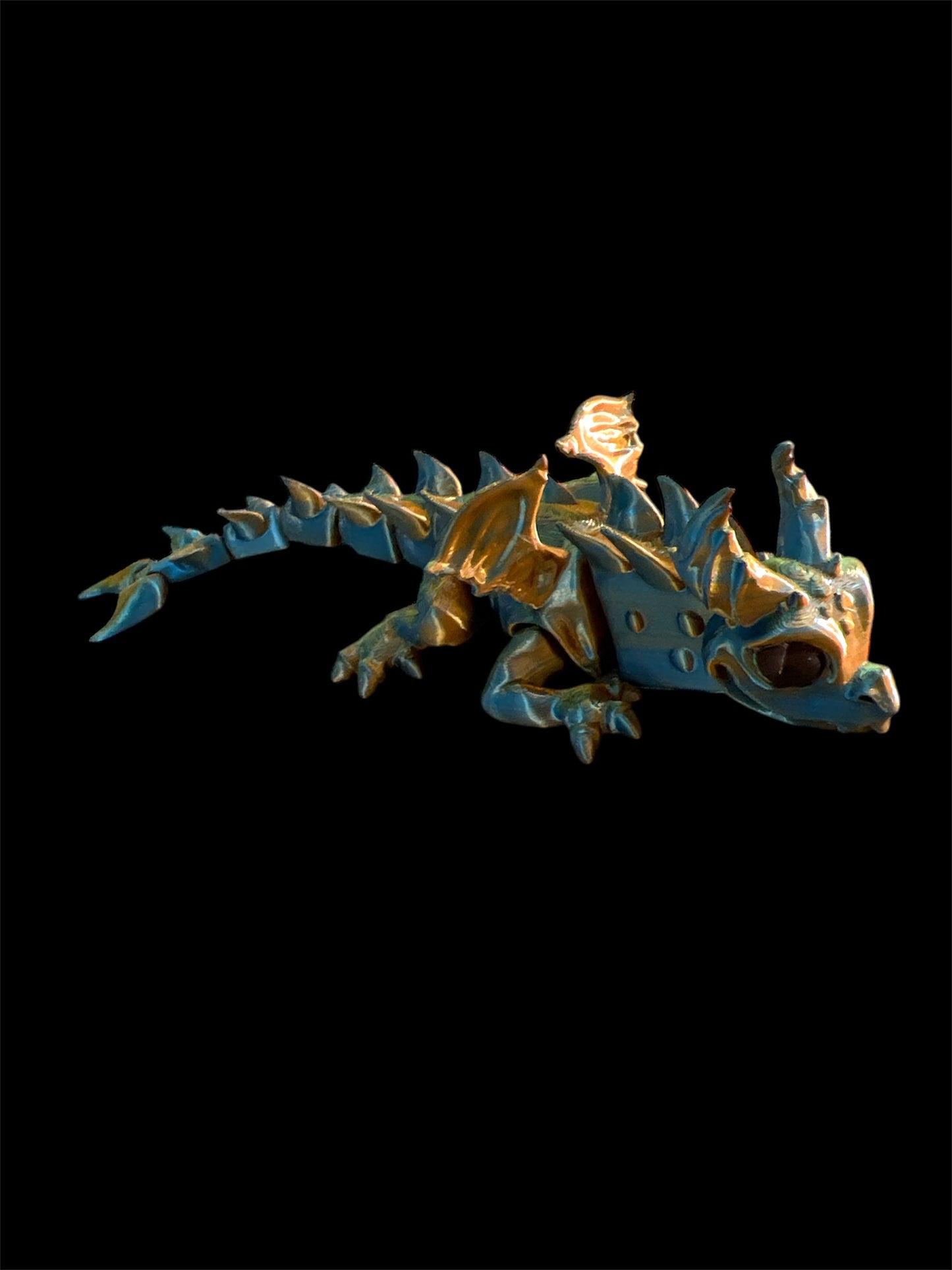 Winged baby Dragon- Blue, Green, Orange Silk