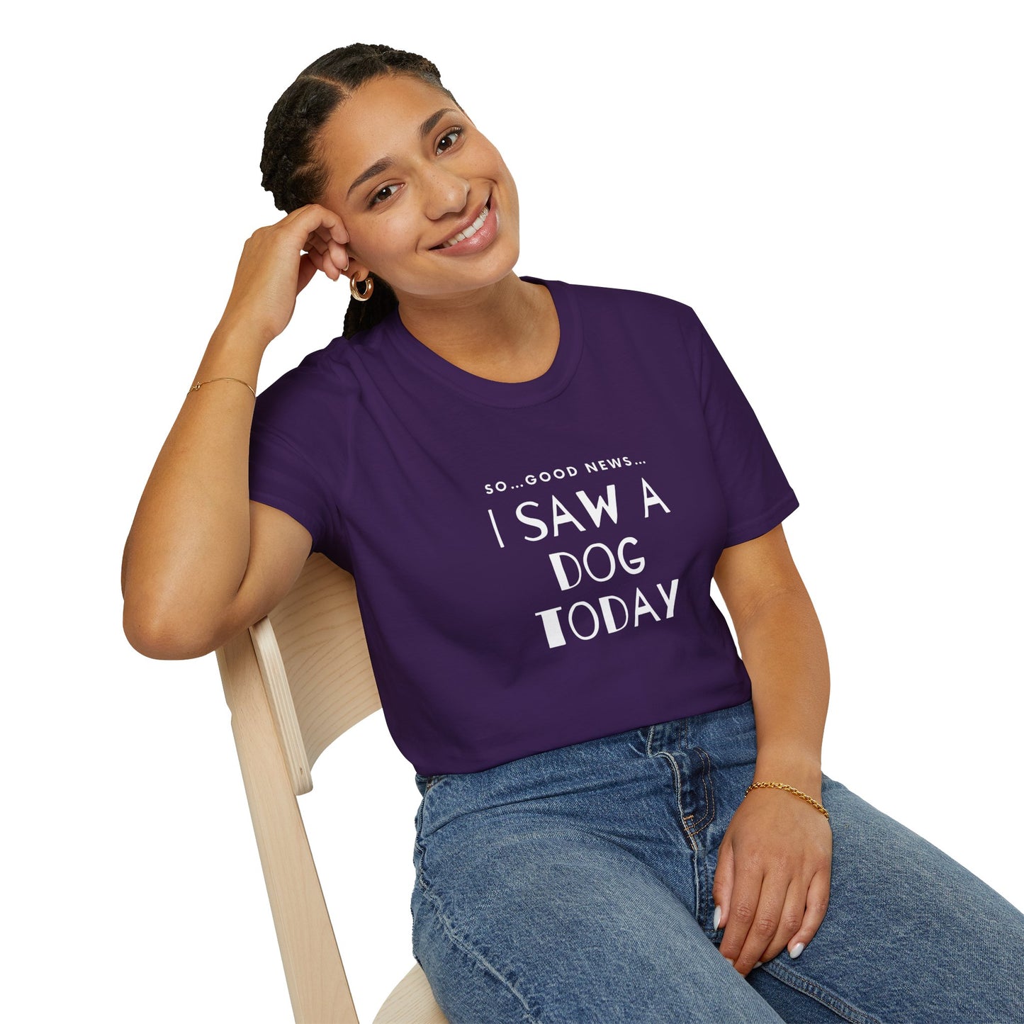 “I saw a dog today” Unisex Softstyle T-Shirt