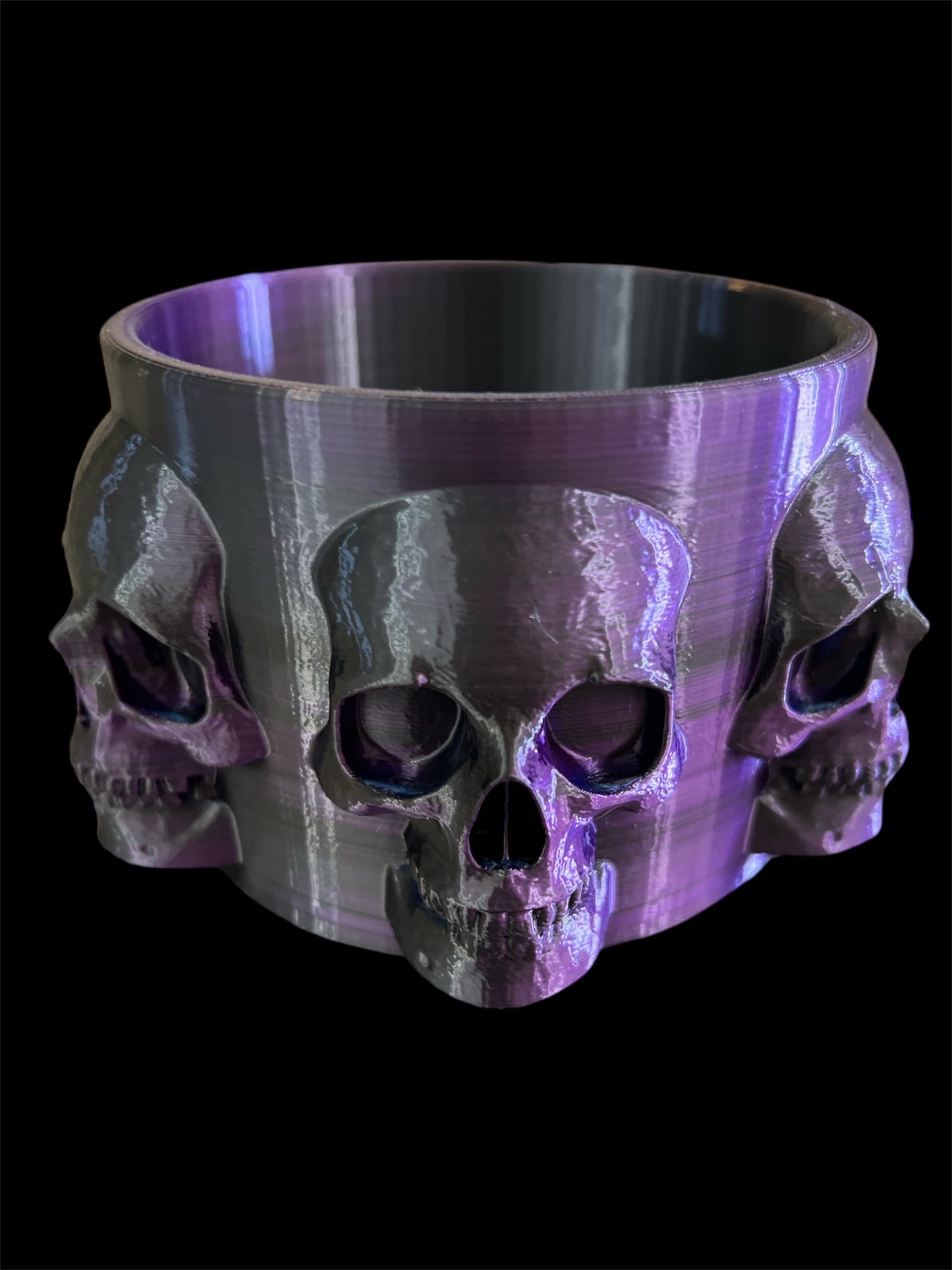 Skull Bowl - Blue/Purple/Black Silk