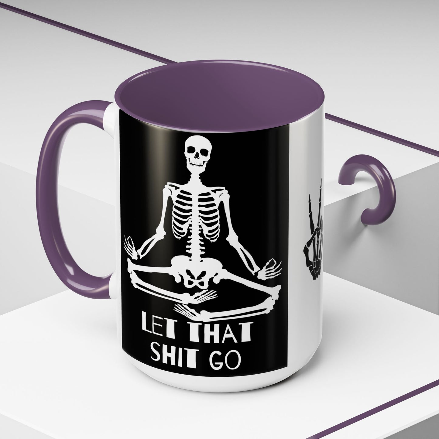 Let That Shit Go Skelly Ceramic Coffee Mug (11, 15oz)