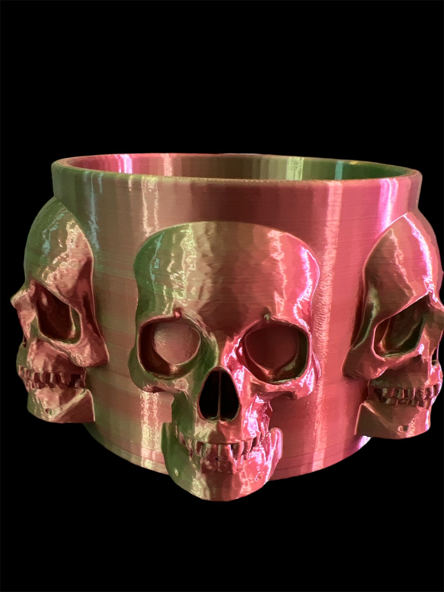 Skull Bowl - Red-Green Silk