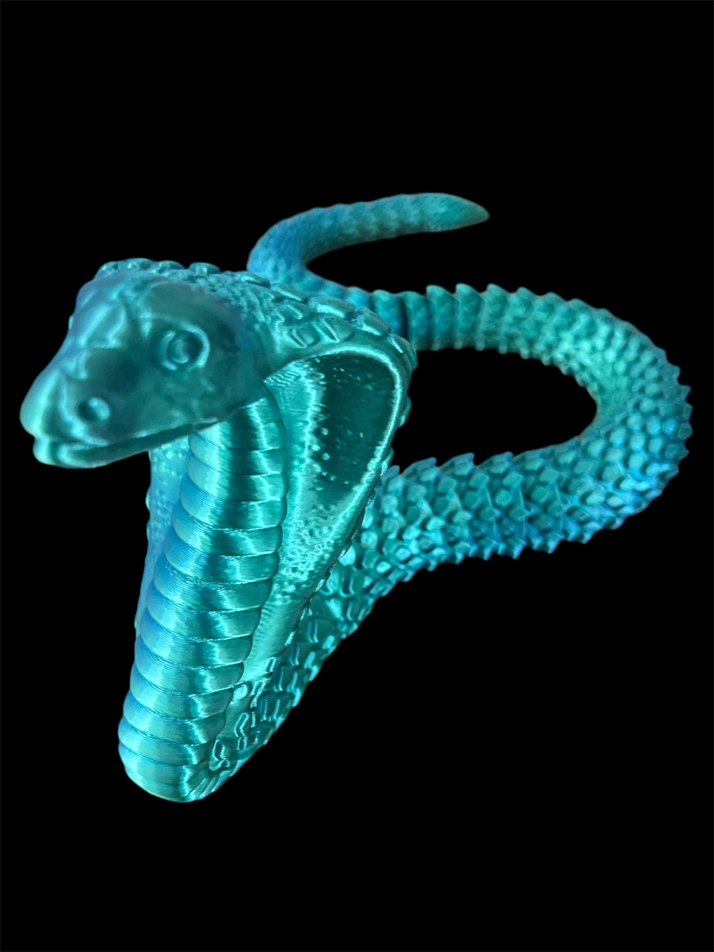 Cobra Articulated Print - Blue/Green Silk