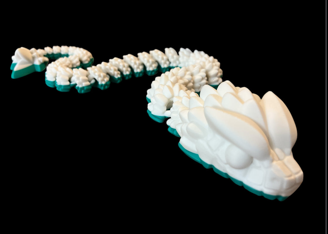 Articulated Snake - White and Teal