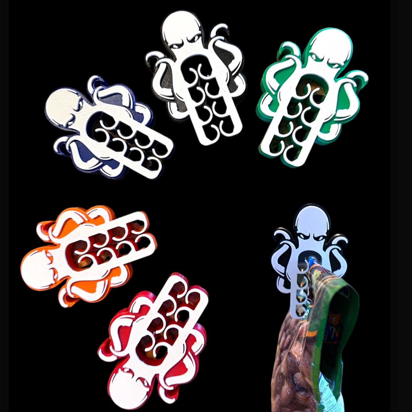 Bag Clips - Cthulu 5 pack multicolor