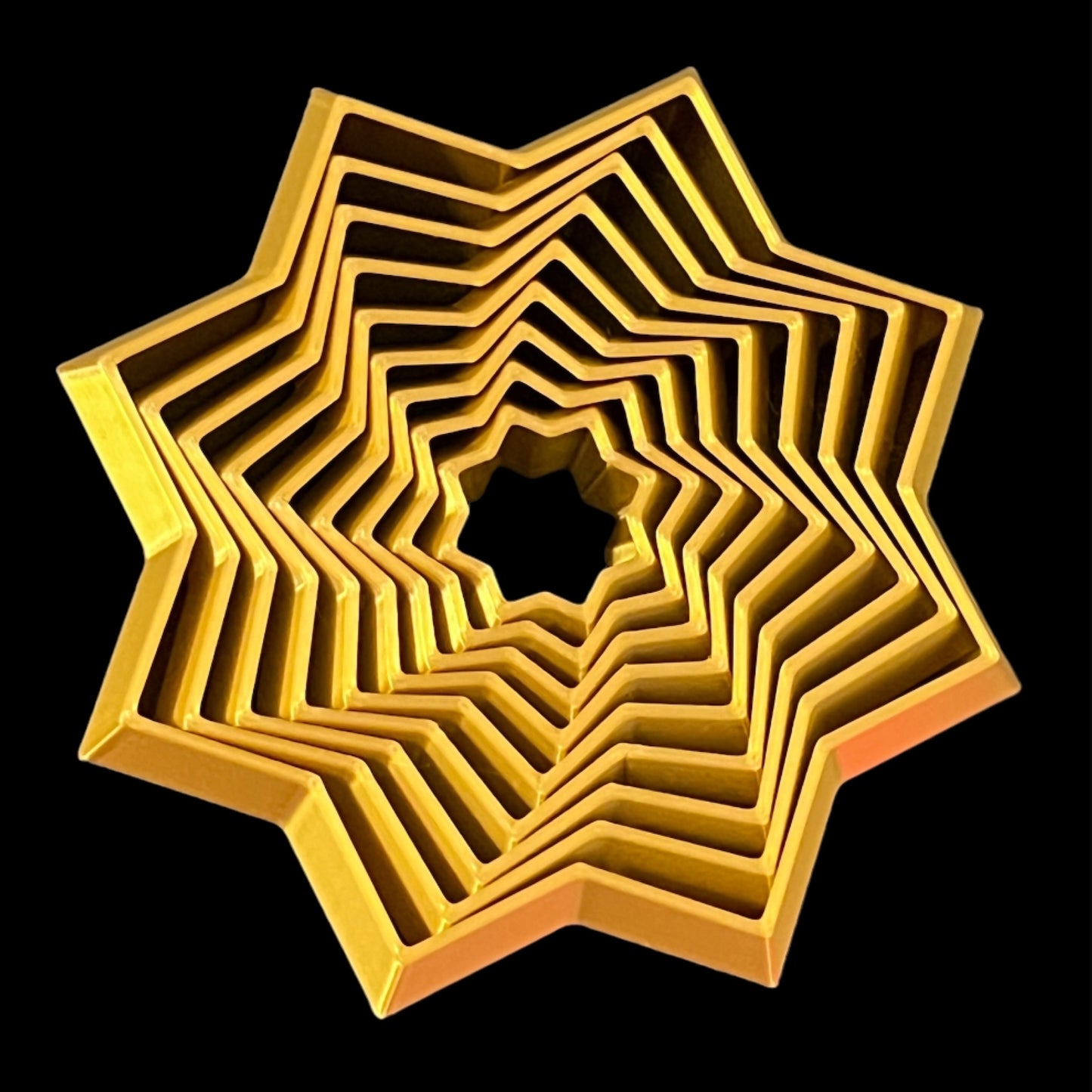 Star Shaped 3D Print - 8 Points - Gold Silk - 3”