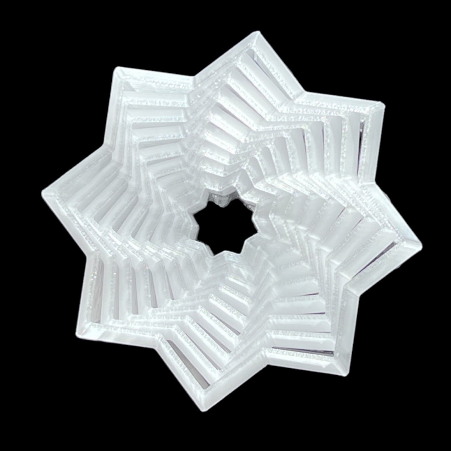 Star Shaped 3D Print - 8 Points - Icy White