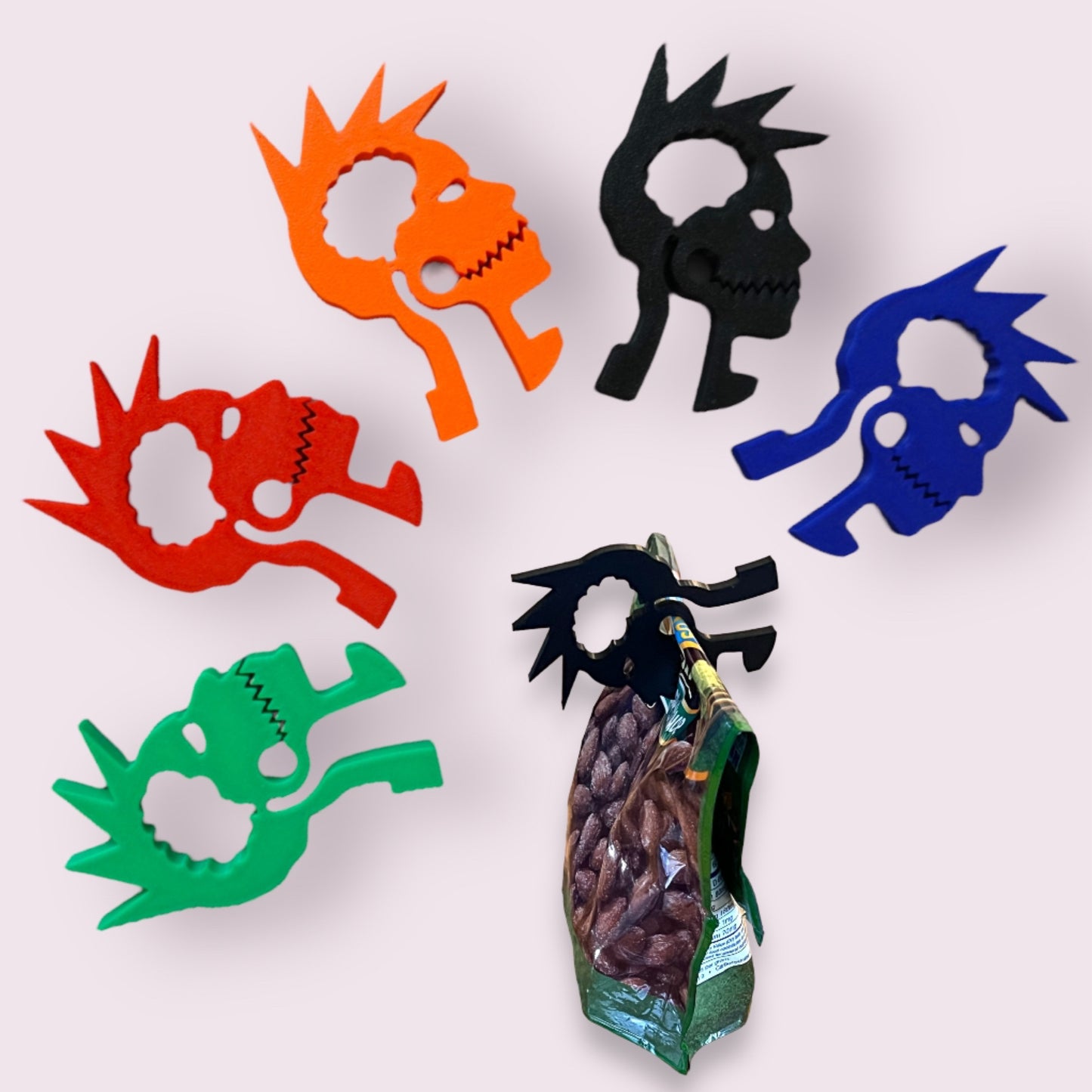 Bag Clips - Set of 5 - Punk Rock Zombie