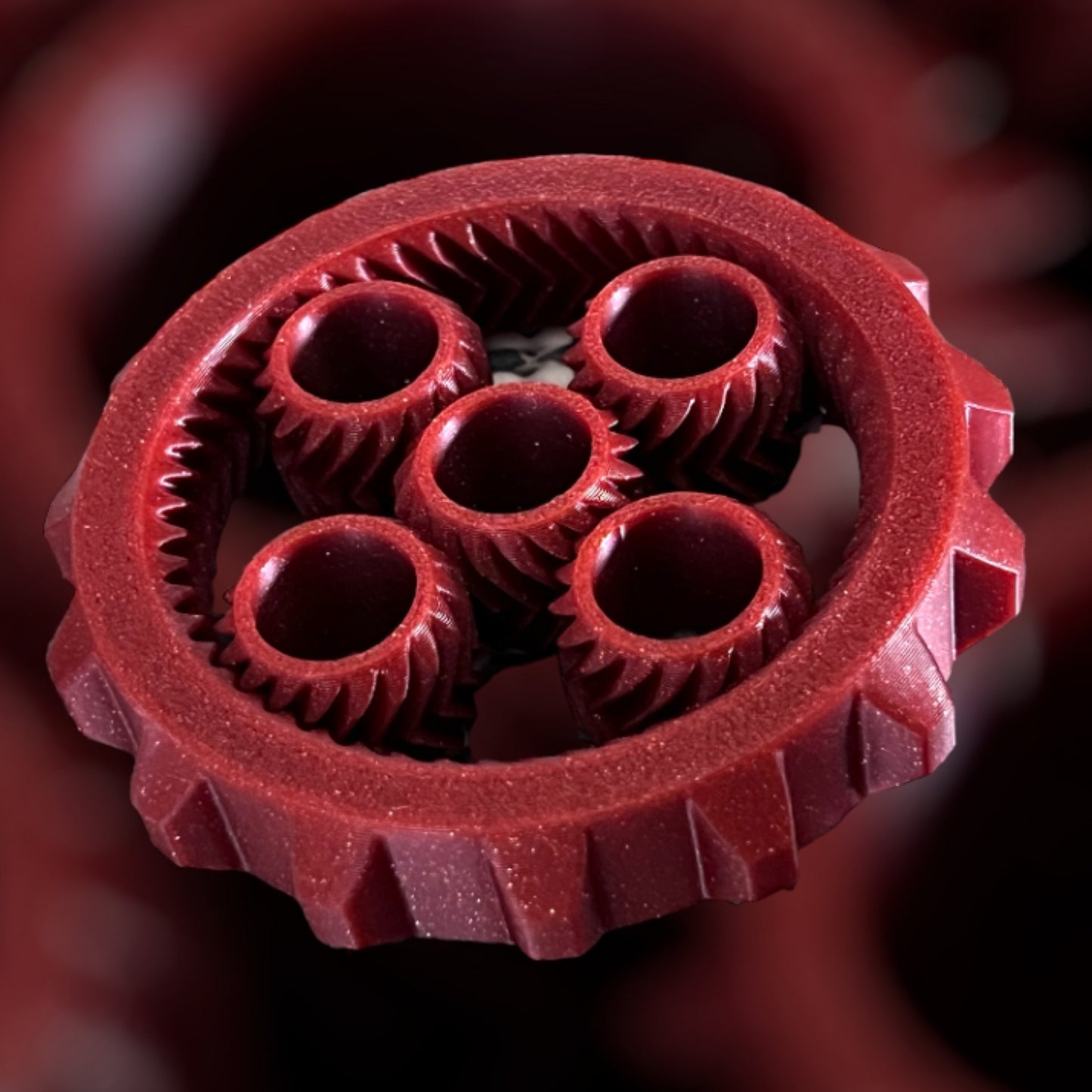 Planetary 3D Printed Spinner - Red Sparkle