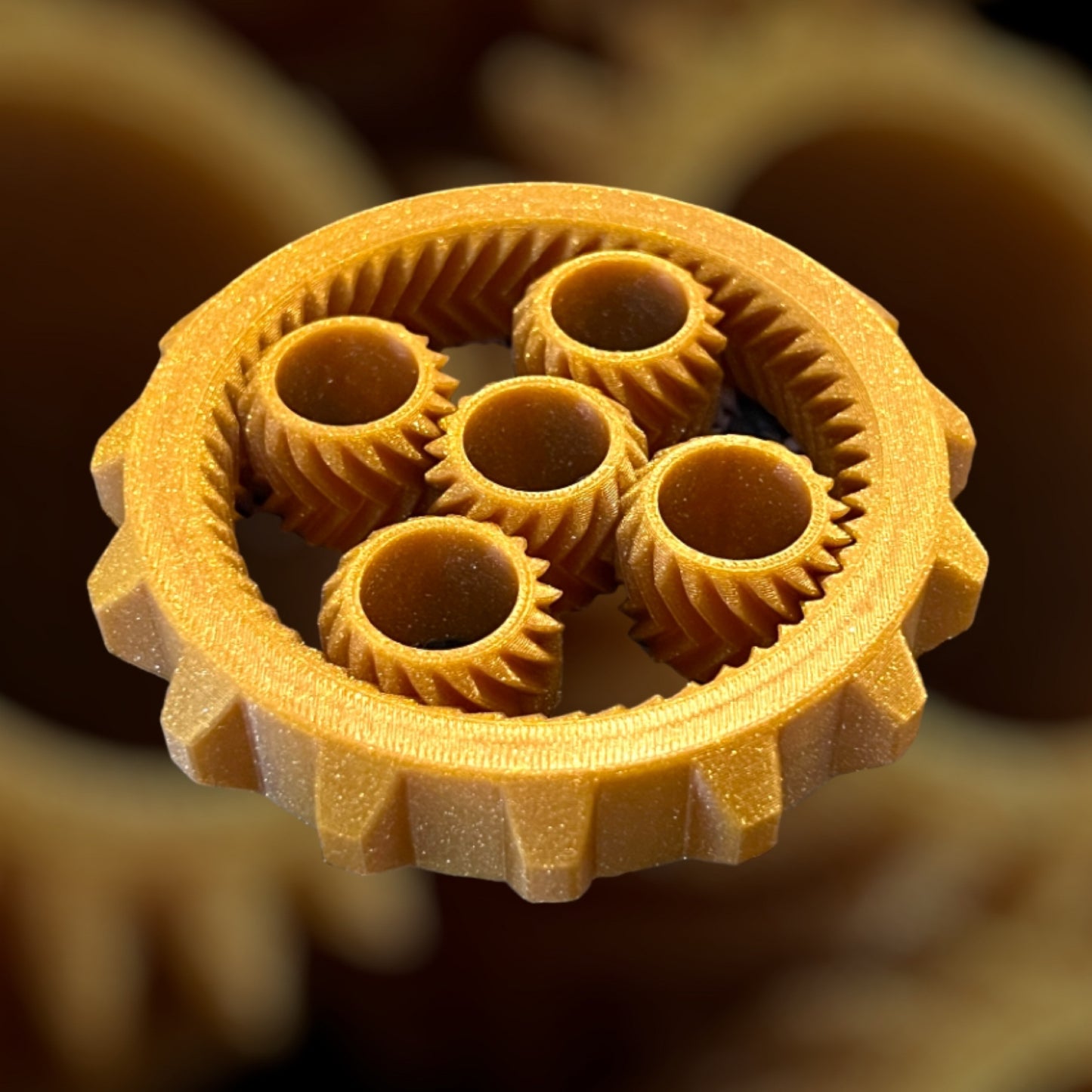 Planetary 3D Printed Spinner - Gold Sparkle