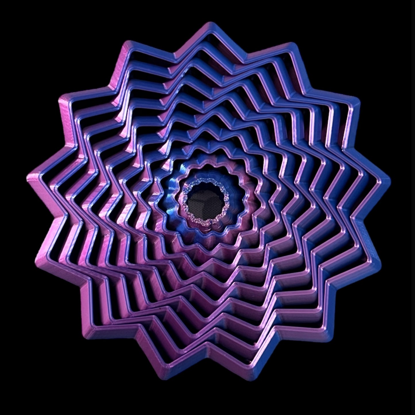 Star Shaped 3d Print - 13 Points - Blue Purple Chameleon - 3.75"