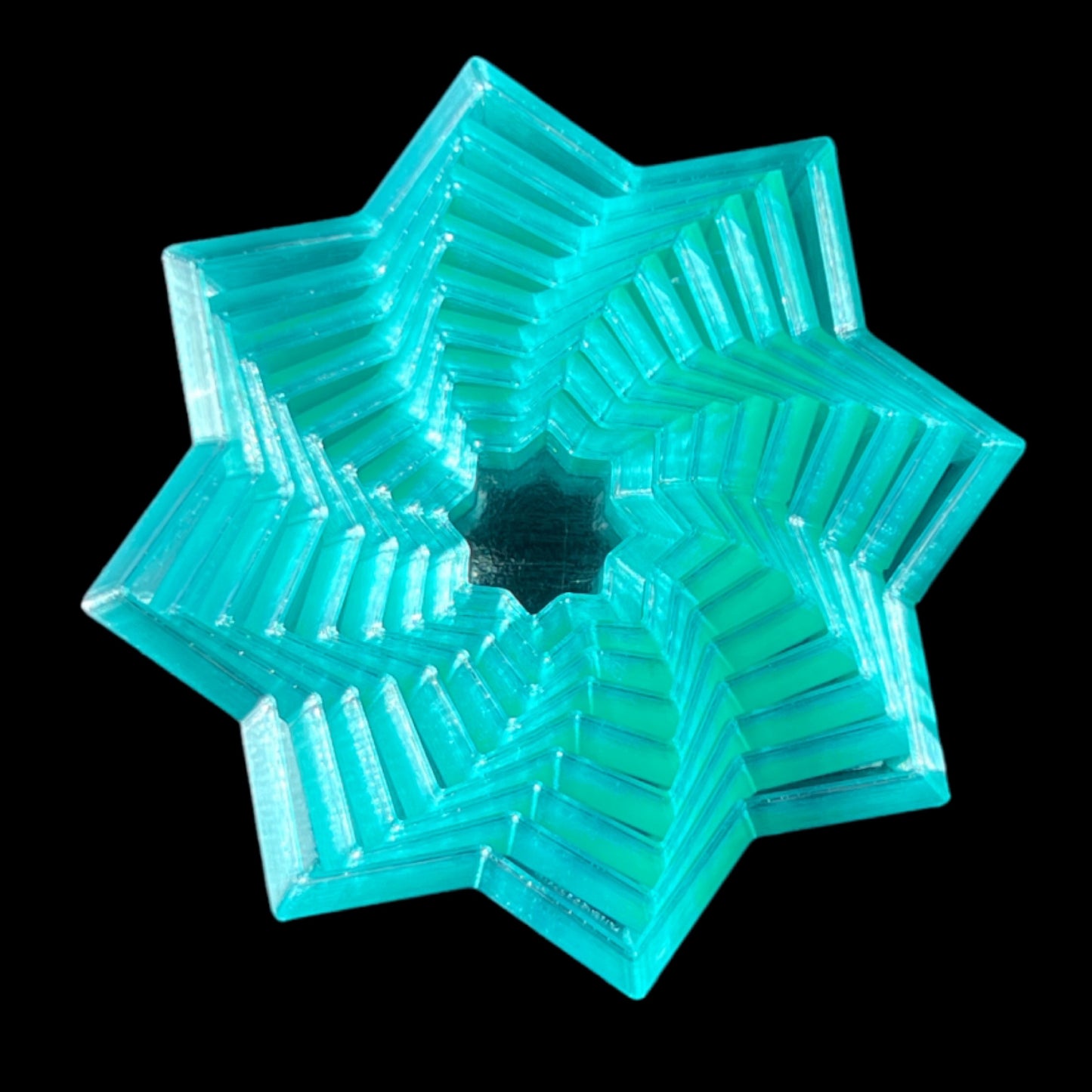 Star Shaped 3D Print - 8 Points - Turquoise Ice