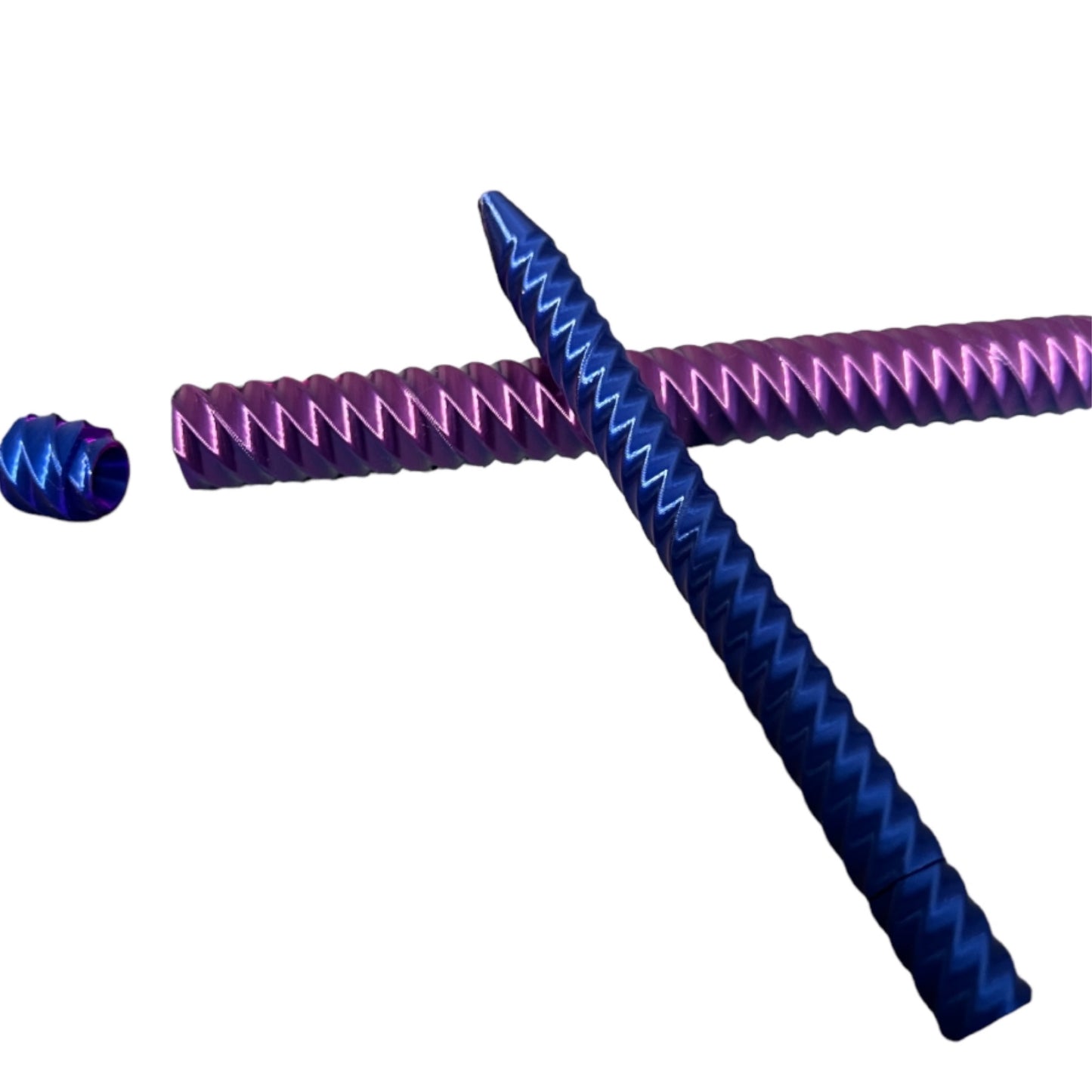 Refillable Spiral Fidget Pen - Blue Purple Chameleon Silk - Gel Pen 0.7