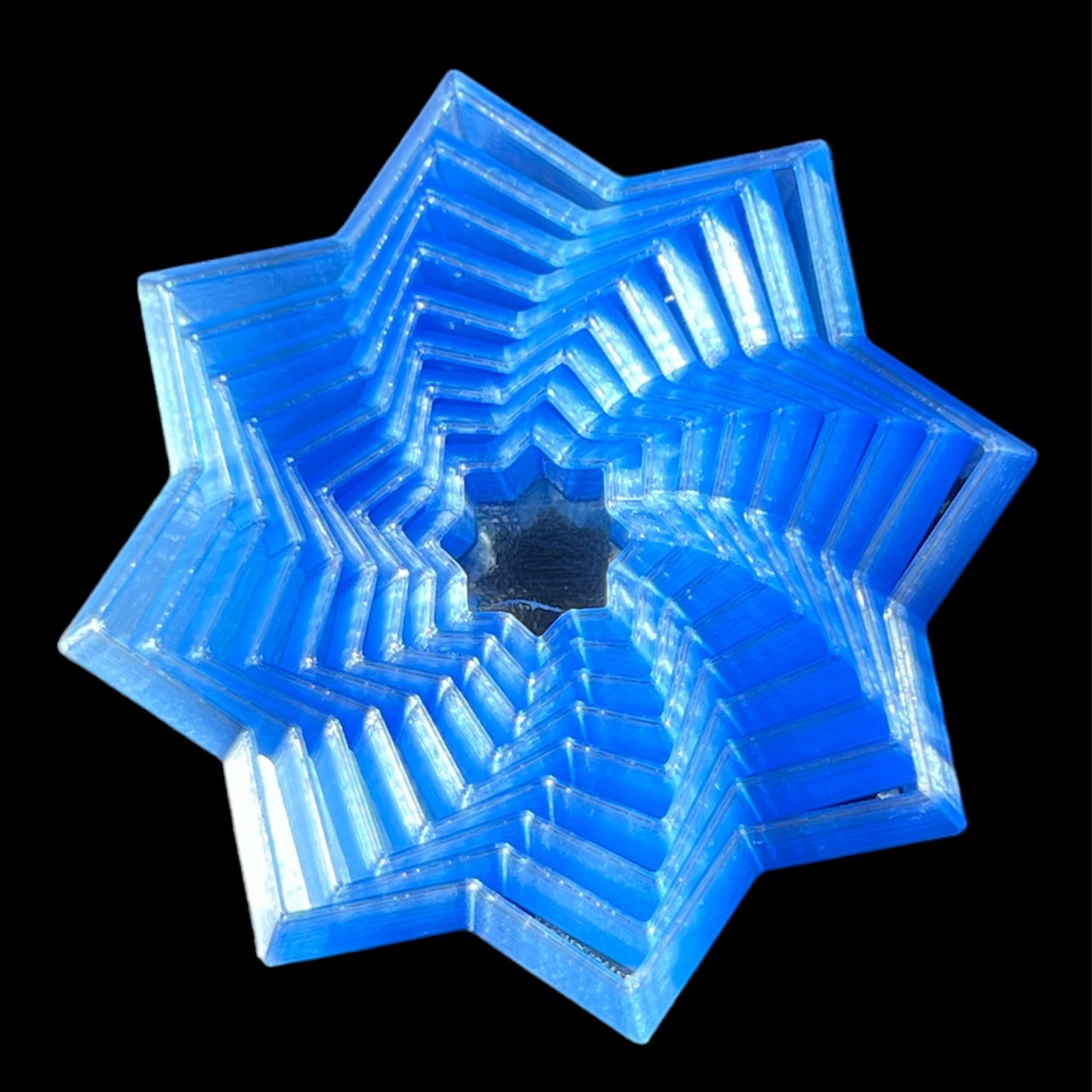 Star Shaped 3D Print - 8 Points - Blue Ice