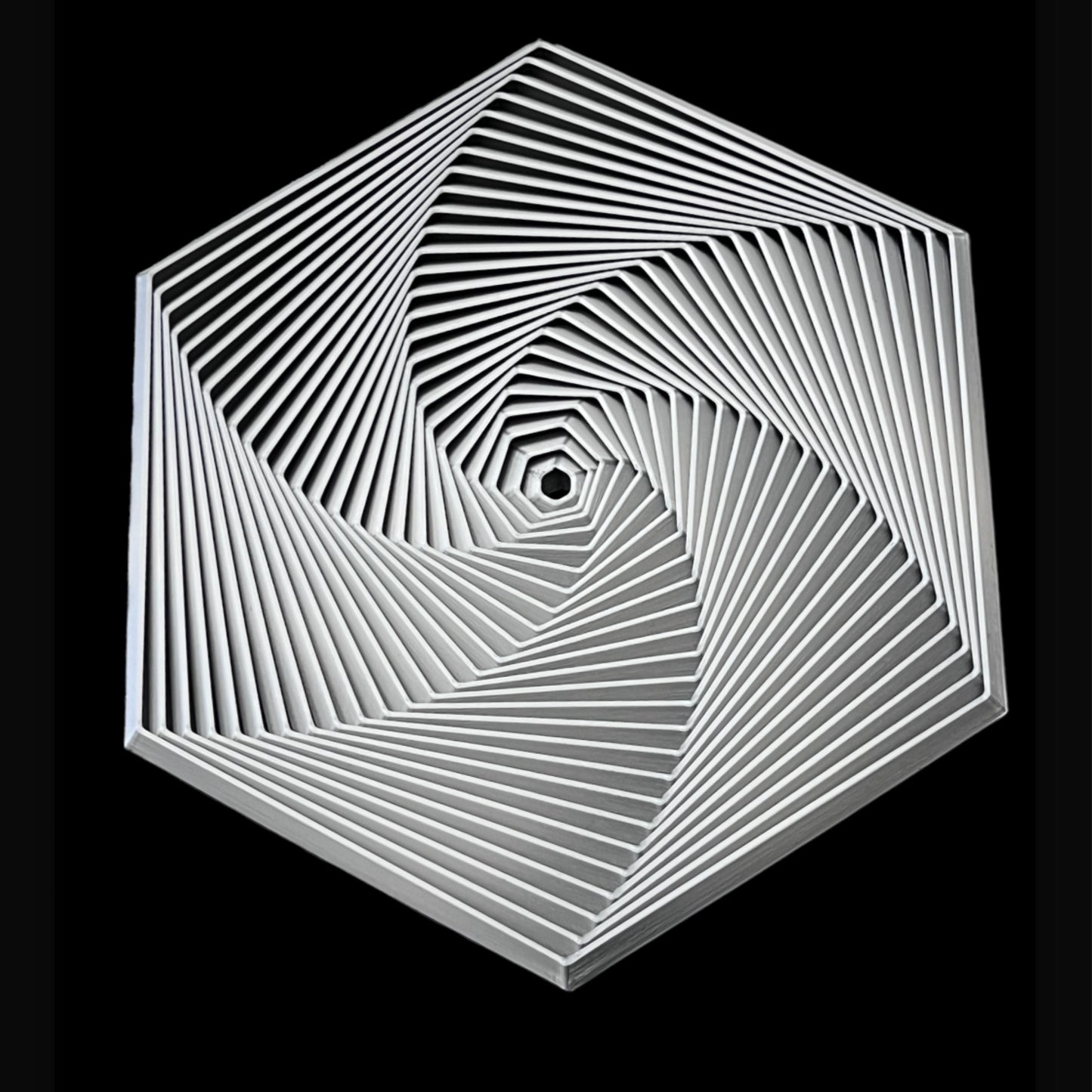 Hexagon 3D Print - Silver - 6”