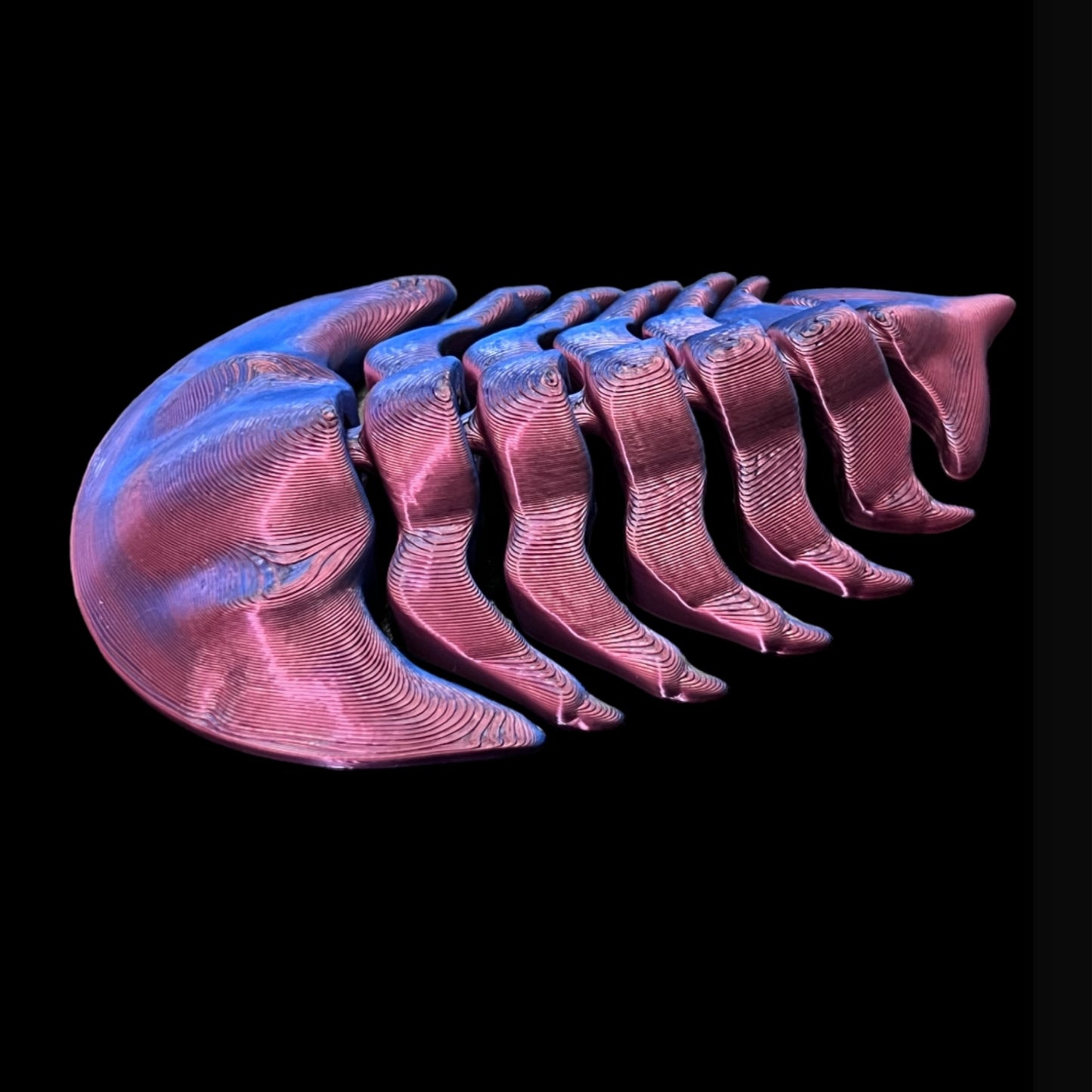Articulated Trilobite 3D Print - Blue Purple Chameleon Silk