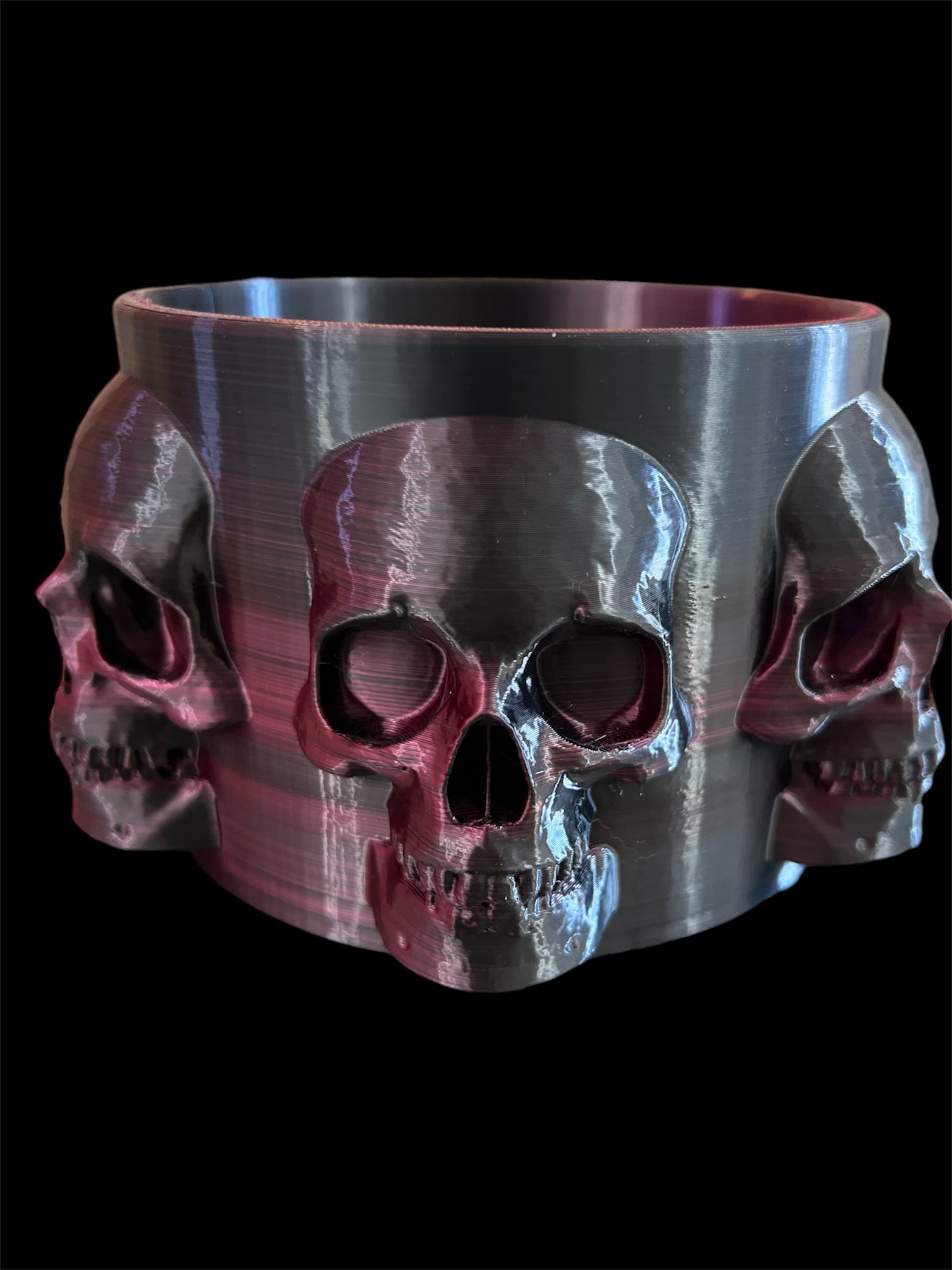 Skull Bowl - Purple/Black Silk