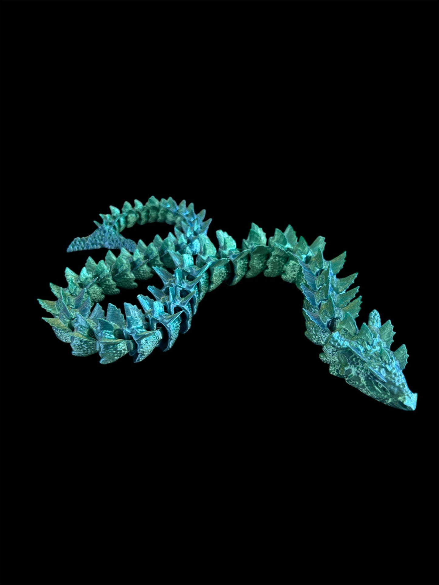 Sea Serpent Blue/Green Silk Articulated Print - Large