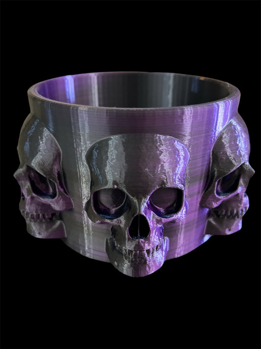 Skull Bowl - Blue/Purple/Black Silk