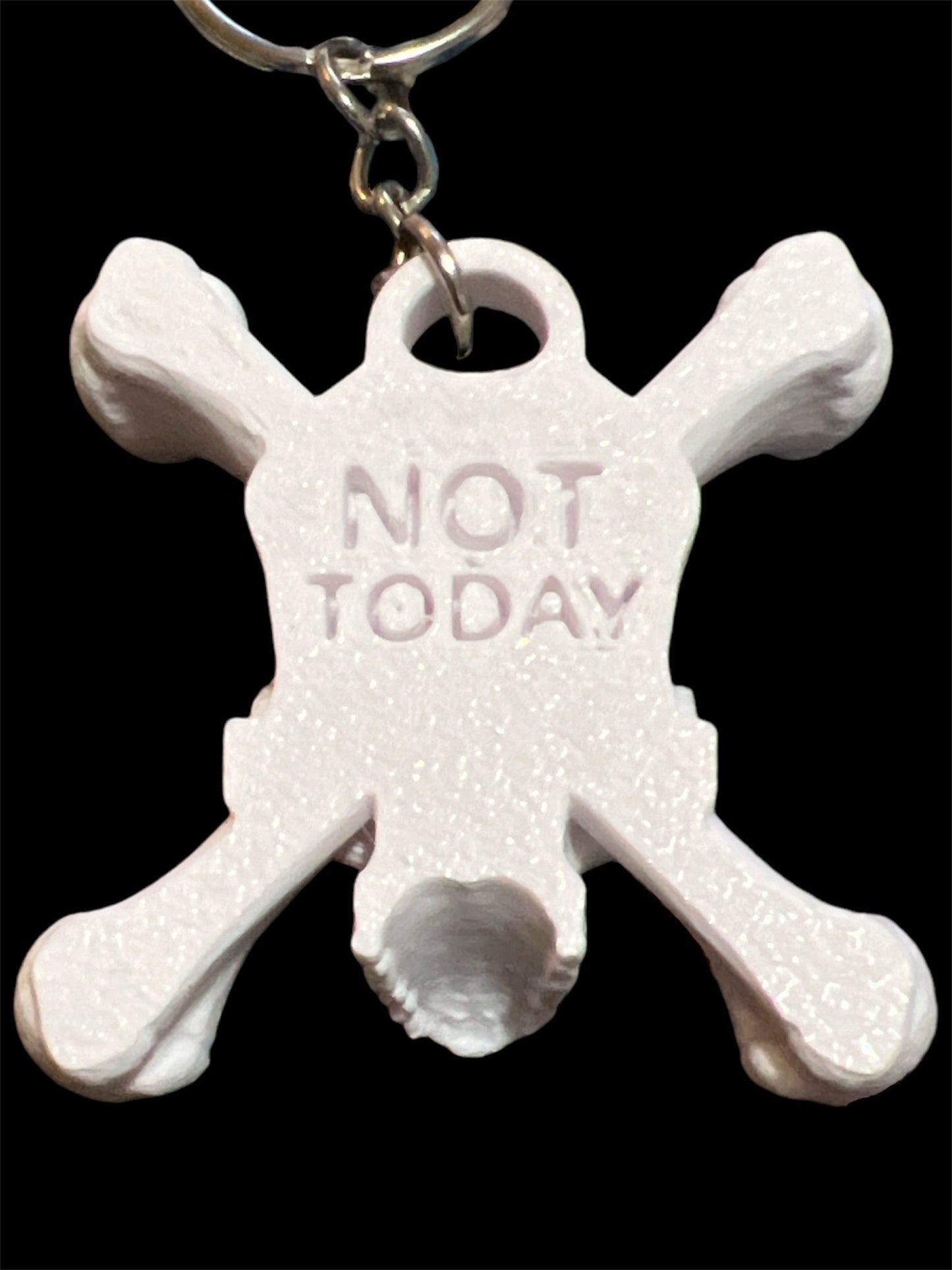 Skull and Crossbones Keychain with “Not Today”